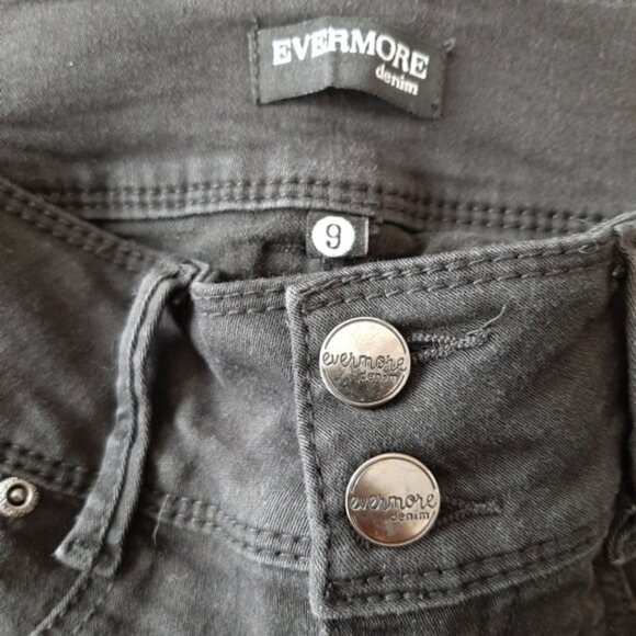 EVERMORE Ankle Zip Black Denim Skinny Leg Jeans Sz 4 - Picture 15 of 15